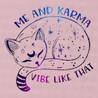 me and karma vibe like that karma is a cat purring in my lap 25L Jumbo Tote