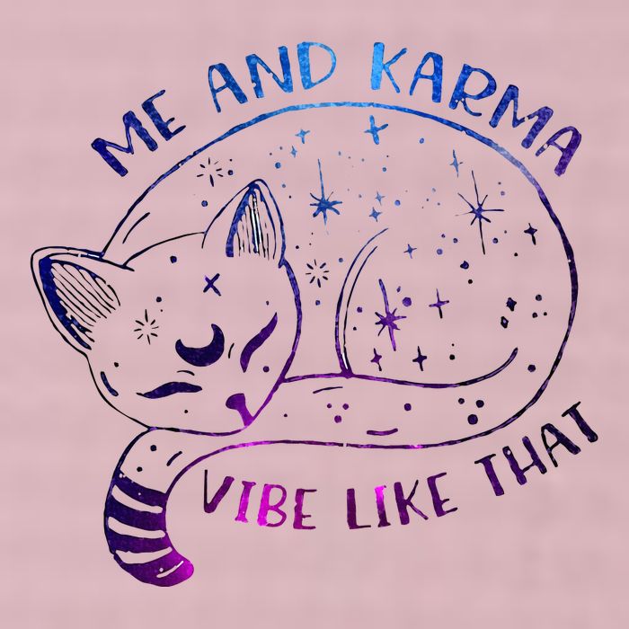 me and karma vibe like that karma is a cat purring in my lap 25L Jumbo Tote
