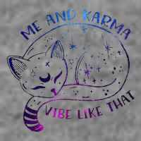 me and karma vibe like that karma is a cat purring in my lap 7-Panel Snapback Hat