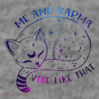 me and karma vibe like that karma is a cat purring in my lap Sustainable Beanie