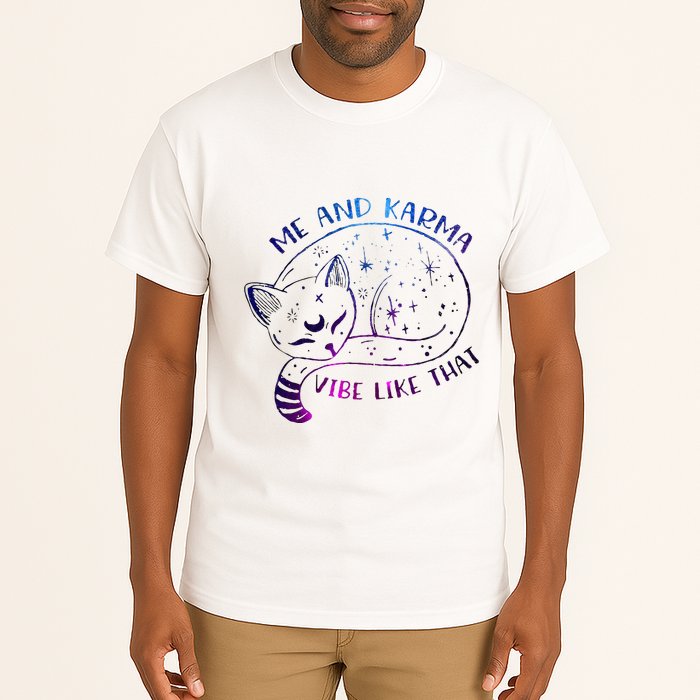 me and karma vibe like that karma is a cat purring in my lap Tall T-Shirt