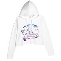 me and karma vibe like that karma is a cat purring in my lap Crop Fleece Hoodie