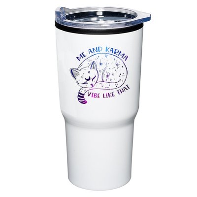 me and karma vibe like that karma is a cat purring in my lap Tumbler
