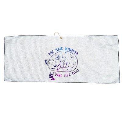 me and karma vibe like that karma is a cat purring in my lap Large Microfiber Waffle Golf Towel
