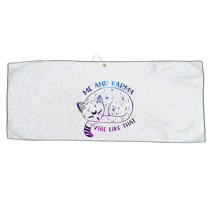 me and karma vibe like that karma is a cat purring in my lap Large Microfiber Waffle Golf Towel