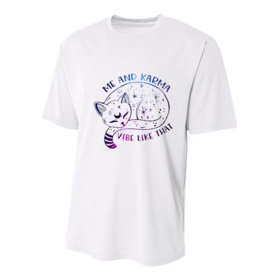 me and karma vibe like that karma is a cat purring in my lap Youth Performance Sprint T-Shirt