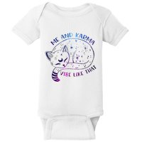 me and karma vibe like that karma is a cat purring in my lap Baby Bodysuit