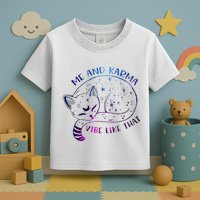 me and karma vibe like that karma is a cat purring in my lap Toddler T-Shirt