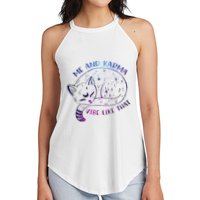 me and karma vibe like that karma is a cat purring in my lap Women's Perfect Tri Rocker Tank