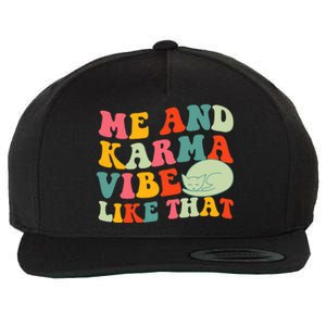 Me And Karma Vibe Like That Funny Groovy Cat Wool Snapback Cap