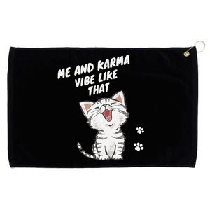 Me And Karma Vibe Like That Funny Groovy Hippie Flower Retro Grommeted Golf Towel