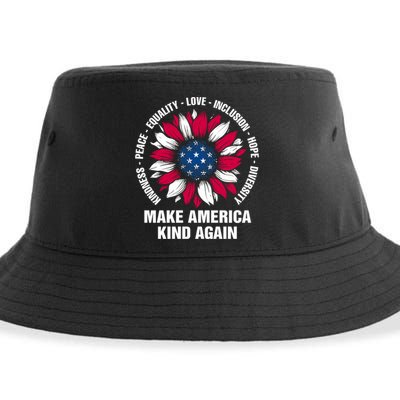 Make America Kind Again Sunflower Gift Sustainable Bucket Hat