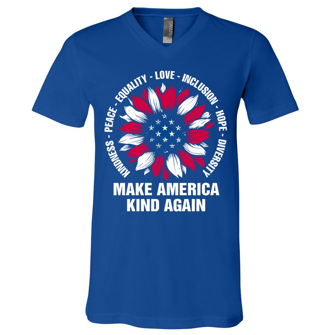 Make America Kind Again Sunflower Gift V-Neck T-Shirt