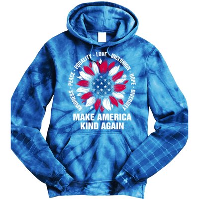 Make America Kind Again Sunflower Gift Tie Dye Hoodie