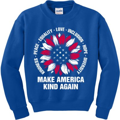 Make America Kind Again Sunflower Gift Kids Sweatshirt