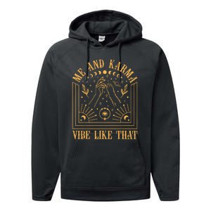 Me And Karma Vibe Like That Cat Moon At Midnight Cute Performance Fleece Hoodie