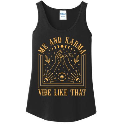 Me And Karma Vibe Like That Cat Moon At Midnight Cute Ladies Essential Tank