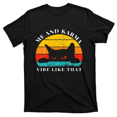 Me An Karma Vibe Like Hat Vintage Cute Cat Een T-Shirt