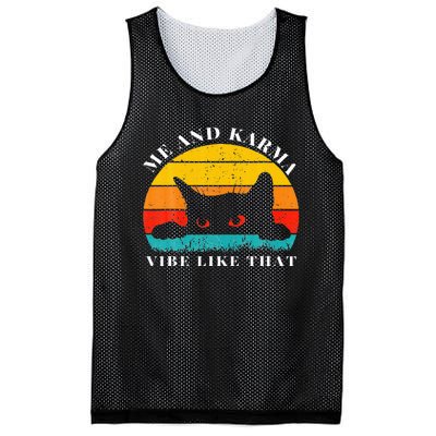 Me An Karma Vibe Like Hat Vintage Cute Cat Een Mesh Reversible Basketball Jersey Tank