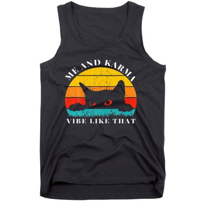 Me An Karma Vibe Like Hat Vintage Cute Cat Een Tank Top