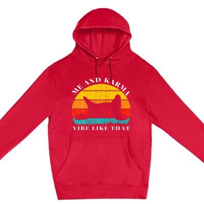 Me An Karma Vibe Like Hat Vintage Cute Cat Een Premium Pullover Hoodie