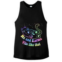 Me And Karma Vibe Like That Lazy Cat Lover Design Ladies PosiCharge Tri-Blend Wicking Tank