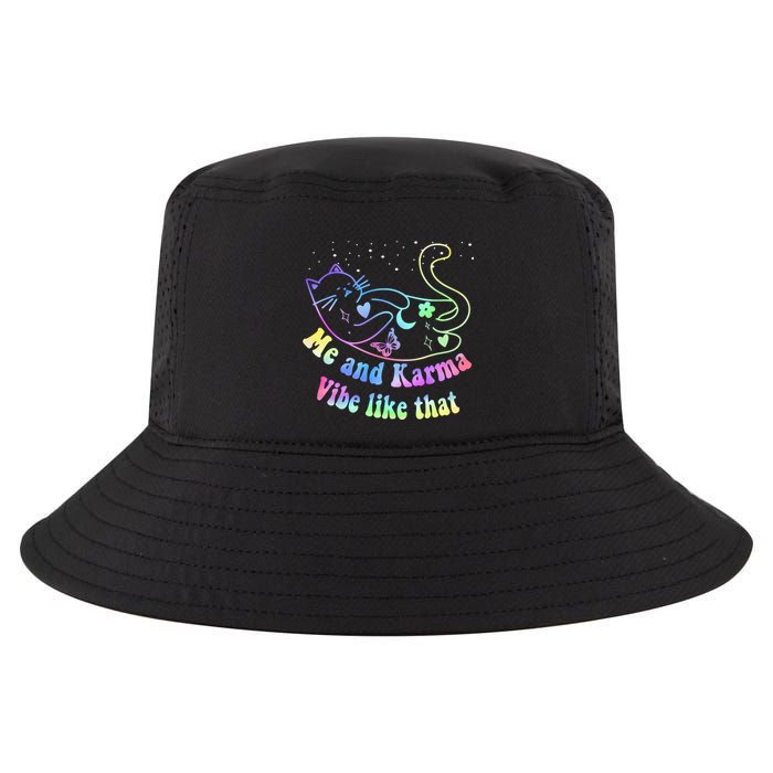 Me And Karma Vibe Like That Lazy Cat Lover Design Cool Comfort Performance Bucket Hat