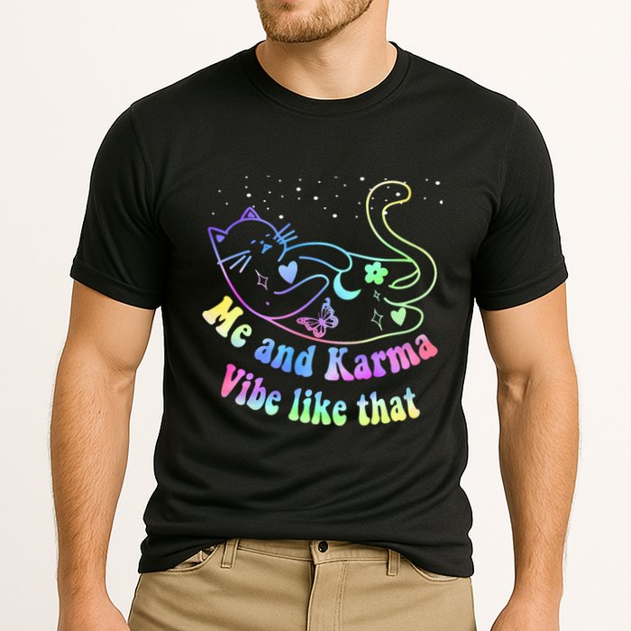 Me And Karma Vibe Like That Lazy Cat Lover Design Performance Shirt