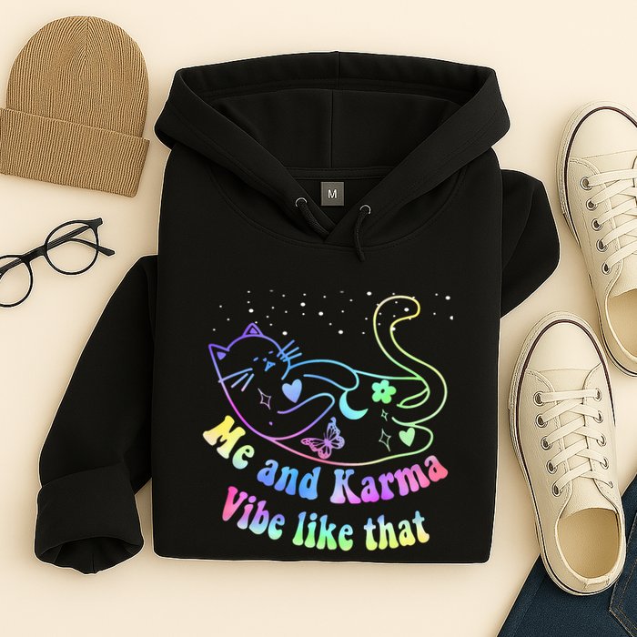Me And Karma Vibe Like That Lazy Cat Lover Design Hoodie