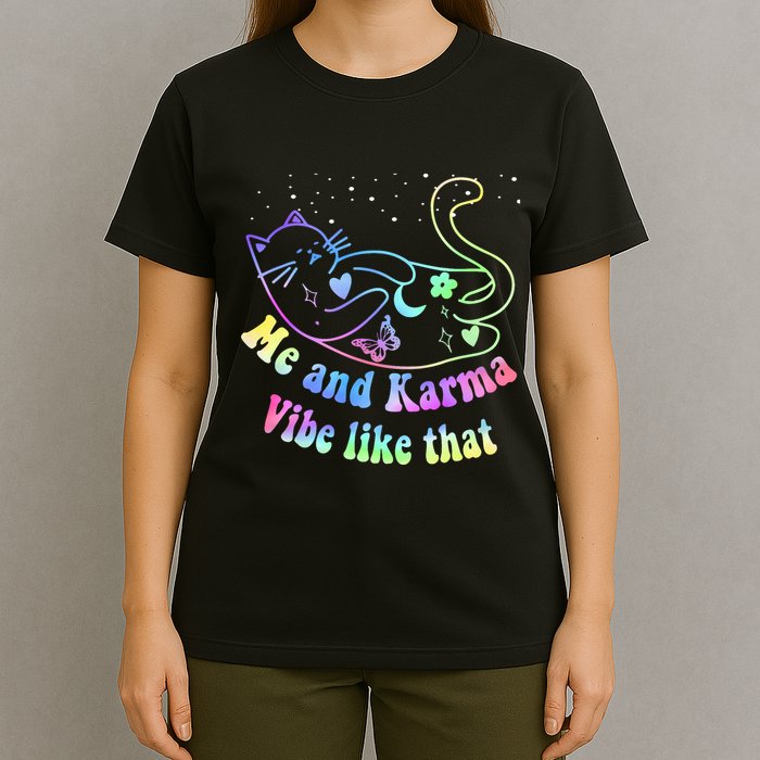 Me And Karma Vibe Like That Lazy Cat Lover Design T-Shirt