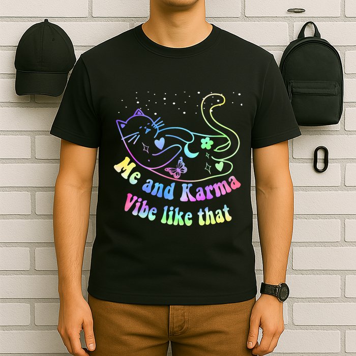Me And Karma Vibe Like That Lazy Cat Lover Design T-Shirt