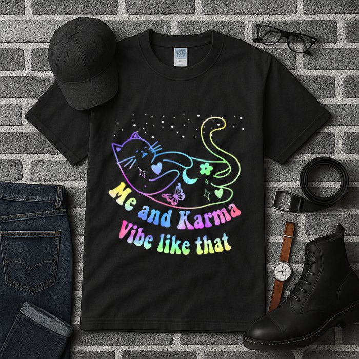 Me And Karma Vibe Like That Lazy Cat Lover Design Tall T-Shirt