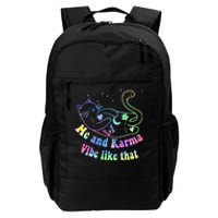 Me And Karma Vibe Like That Lazy Cat Lover Design Daily Commute Backpack