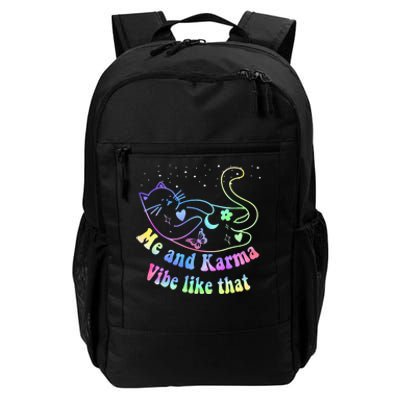 Me And Karma Vibe Like That Lazy Cat Lover Design Daily Commute Backpack