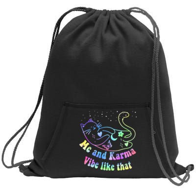 Me And Karma Vibe Like That Lazy Cat Lover Design Sweatshirt Cinch Pack Bag