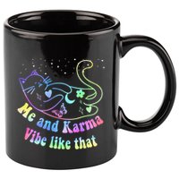 Me And Karma Vibe Like That Lazy Cat Lover Design 11oz C Handle Ceramic Mug