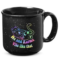 Me And Karma Vibe Like That Lazy Cat Lover Design 15oz Campfire Ceramic Mug