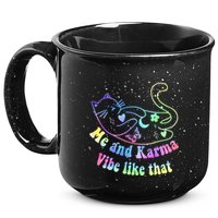 Me And Karma Vibe Like That Lazy Cat Lover Design 15oz Campfire Ceramic Mug