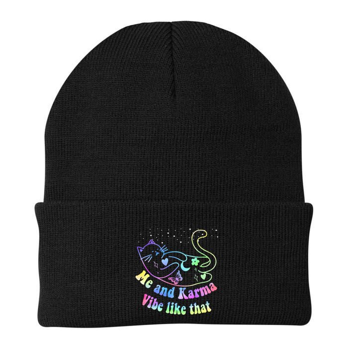 Me And Karma Vibe Like That Lazy Cat Lover Design Beanie