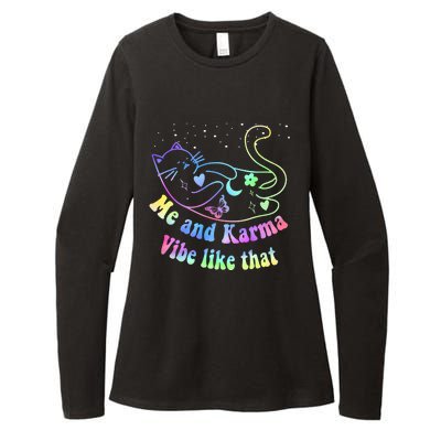 Me And Karma Vibe Like That Lazy Cat Lover Design Womens CVC Long Sleeve Shirt