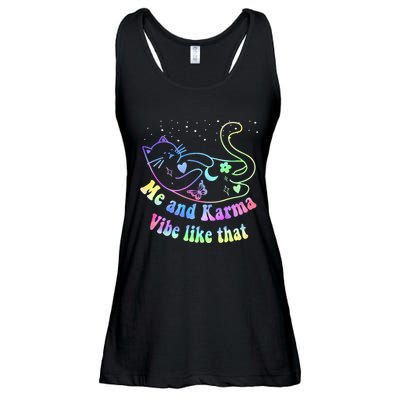 Me And Karma Vibe Like That Lazy Cat Lover Design Ladies Essential Flowy Tank