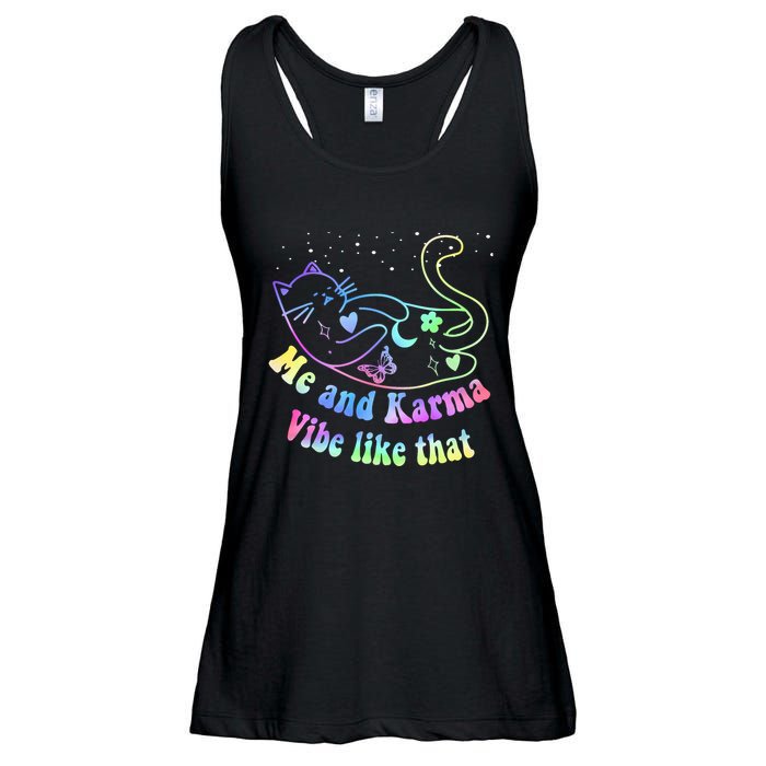 Me And Karma Vibe Like That Lazy Cat Lover Design Ladies Essential Flowy Tank