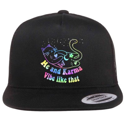 Me And Karma Vibe Like That Lazy Cat Lover Design Flatbill Hat