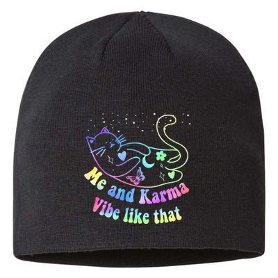 Me And Karma Vibe Like That Lazy Cat Lover Design Sustainable Beanie