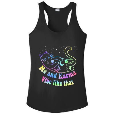 Me And Karma Vibe Like That Lazy Cat Lover Design Ladies PosiCharge Competitor Racerback Tank