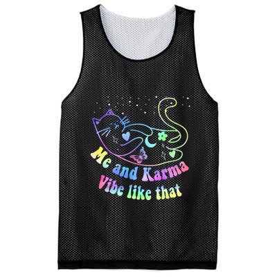 Me And Karma Vibe Like That Lazy Cat Lover Design Mesh Reversible Basketball Jersey Tank