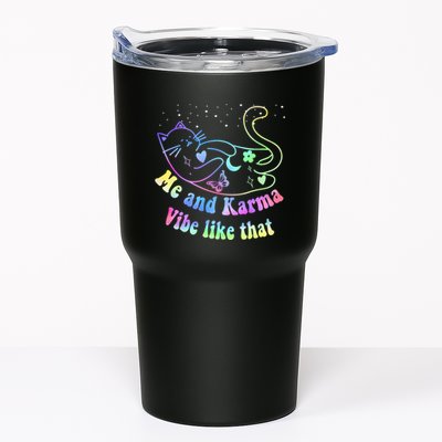 Me And Karma Vibe Like That Lazy Cat Lover Design Tumbler