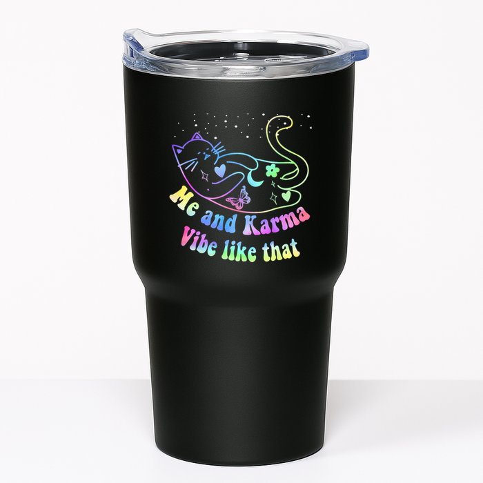 Me And Karma Vibe Like That Lazy Cat Lover Design Tumbler