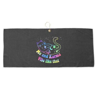 Me And Karma Vibe Like That Lazy Cat Lover Design Large Microfiber Waffle Golf Towel