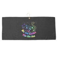 Me And Karma Vibe Like That Lazy Cat Lover Design Large Microfiber Waffle Golf Towel